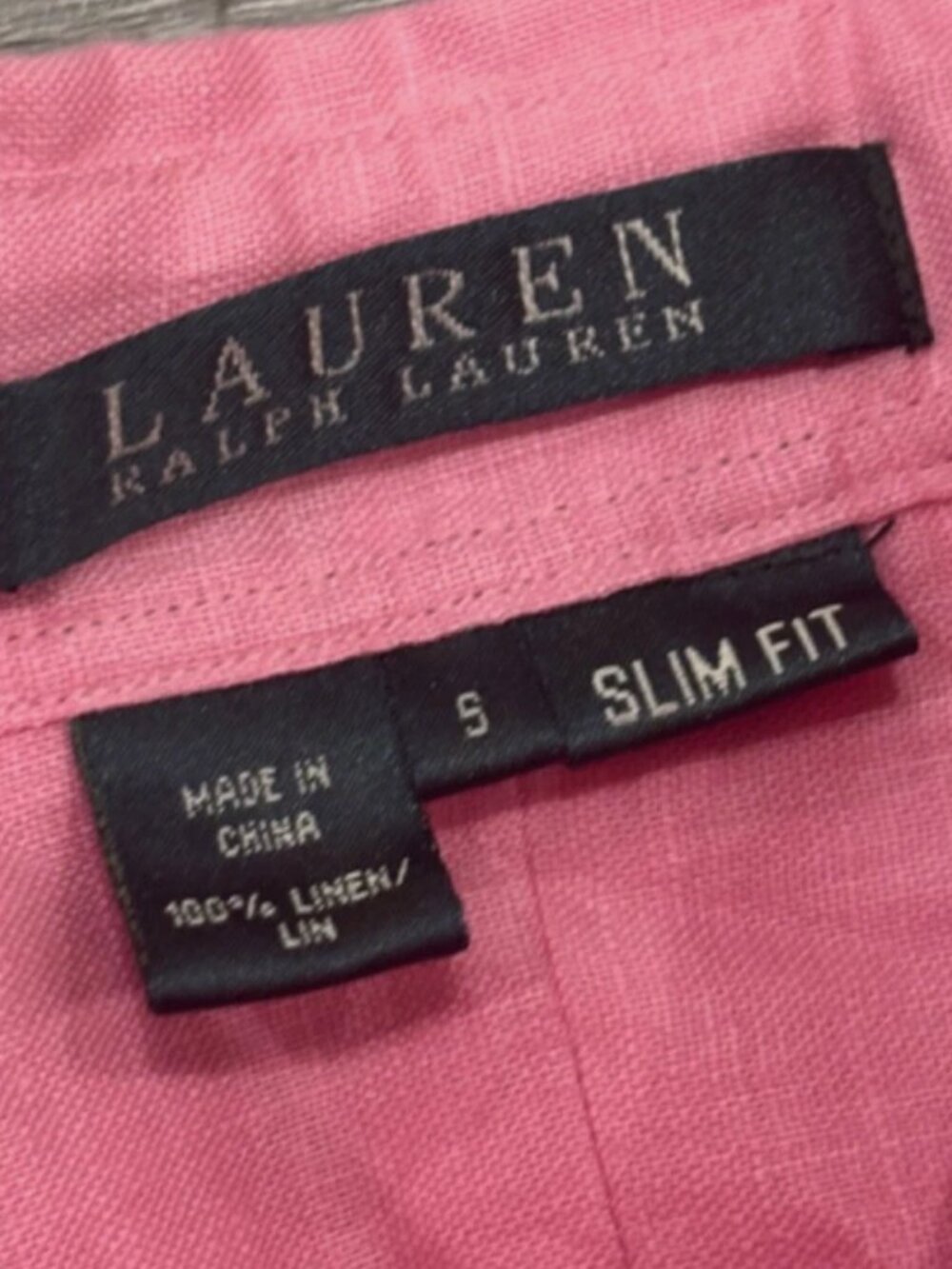 Vintage Ralph Lauren Petite Linen Relaxed Slim Fit Pink Shirt Womens S - Picture 5 of 8